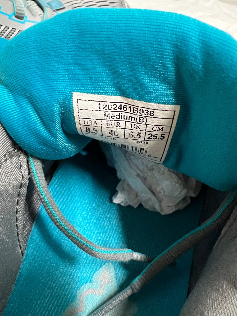 Brooks Ghost 10 Running Shoes Gray Teal Blue women’s size 8.5 - Picture 5 of 6